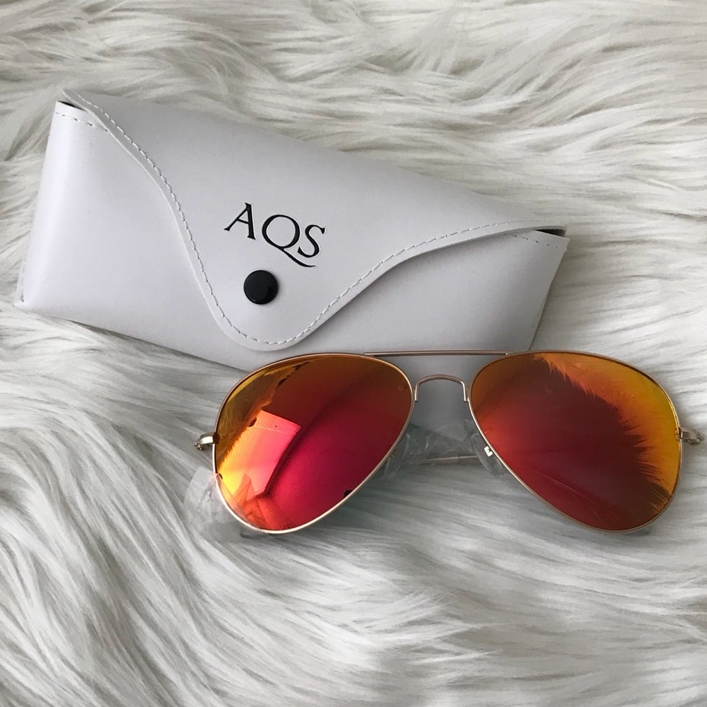 NWOT AQS MIRRORED AVIATOR SUNGLASS - Picture 2 of 7